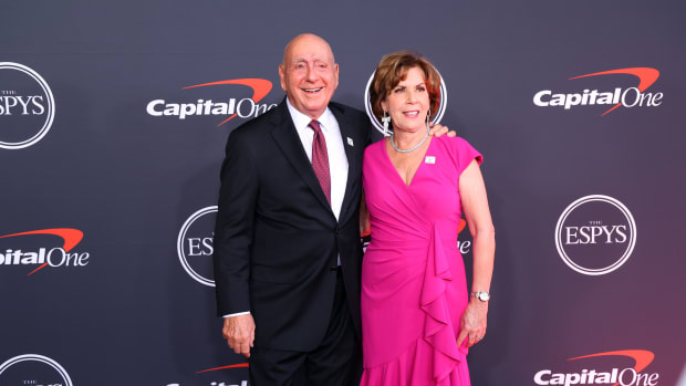 HOLLYWOOD, CALIFORNIA - JULY 20: (L-R) Dick Vitale and Lorraine McGrath attend the 2022 ESPYs at Dolby Theatre on July 20, 2022 in Hollywood, California. (Photo by Leon Bennett/Getty Images)