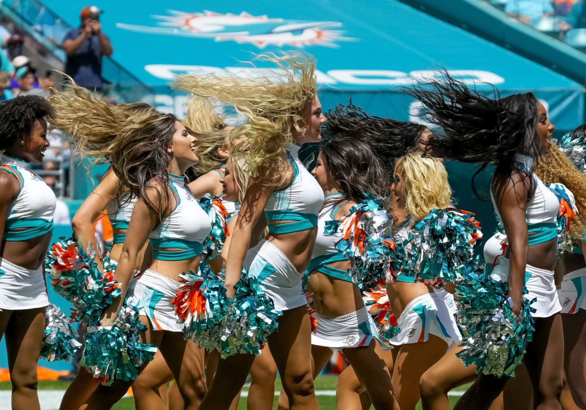 Dolphins cheerleaders during their NFL game against the Buffalo Bills.
