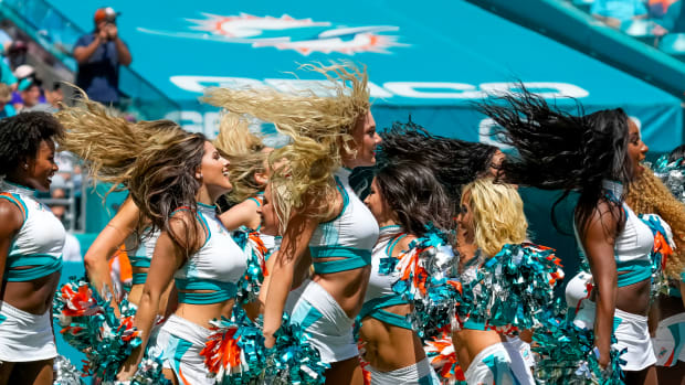 Dolphins cheerleaders during their NFL game against the Buffalo Bills.