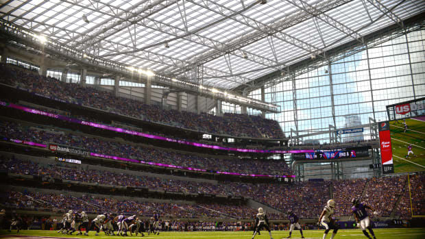 A generic photo of the Minnesota Vikings stadium.